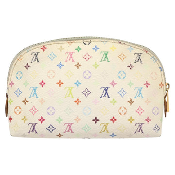 LOUIS VUITTON Monogram Multicolor Pochette Cosmetic White M47354 Auth 127372 - 0