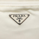 PRADA Shoulder Bag Nylon White Silver Auth 127376-18