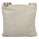 PRADA Shoulder Bag Nylon White Silver Auth 127376-2