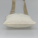 PRADA Shoulder Bag Nylon White Silver Auth 127376-5
