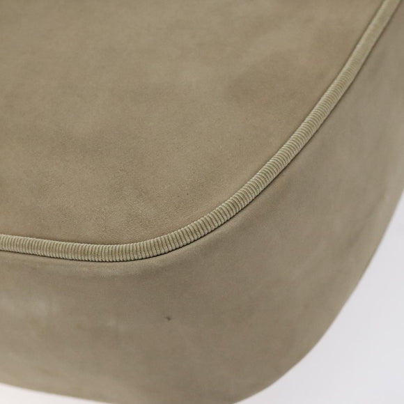 Salvatore Ferragamo Vala Shoulder Bag Suede Beige Gold Auth 127380