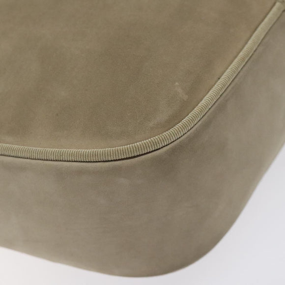 Salvatore Ferragamo Vala Shoulder Bag Suede Beige Gold Auth 127380