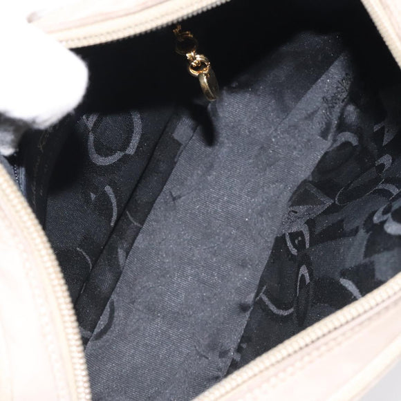 Salvatore Ferragamo Vala Shoulder Bag Suede Beige Gold Auth 127380