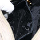 Salvatore Ferragamo Vala Shoulder Bag Suede Beige Gold Auth 127380-21