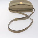 Salvatore Ferragamo Vala Shoulder Bag Suede Beige Gold Auth 127380-7