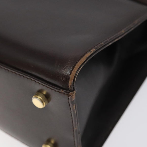 Salvatore Ferragamo Shoulder Bag Leather Brown Gold Auth 127385