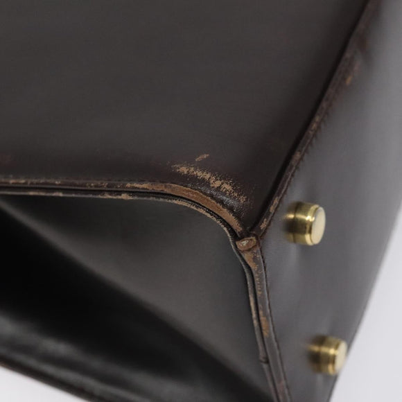 Salvatore Ferragamo Shoulder Bag Leather Brown Gold Auth 127385