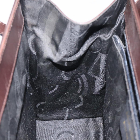 Salvatore Ferragamo Shoulder Bag Leather Brown Gold Auth 127385