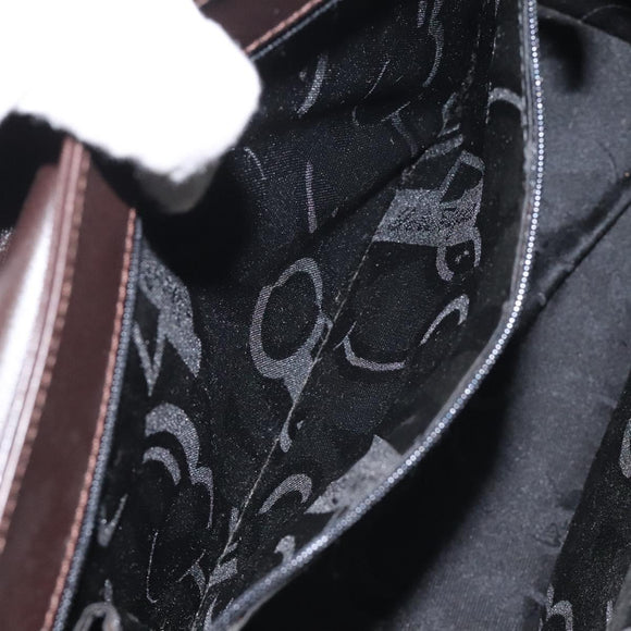 Salvatore Ferragamo Shoulder Bag Leather Brown Gold Auth 127385