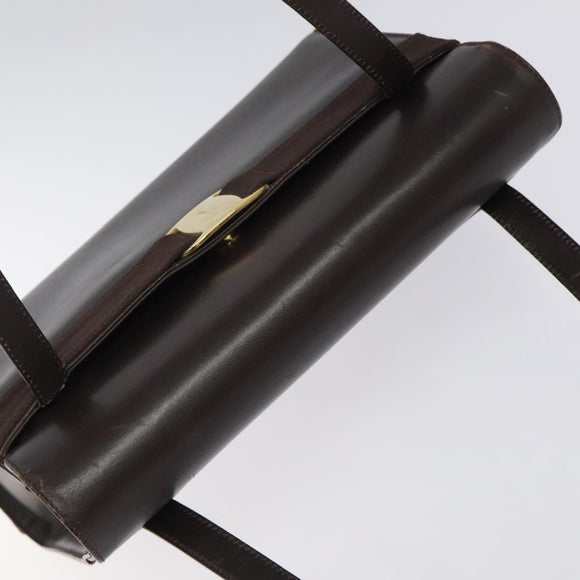 Salvatore Ferragamo Shoulder Bag Leather Brown Gold Auth 127385