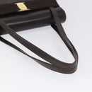 Salvatore Ferragamo Shoulder Bag Leather Brown Gold Auth 127385-7
