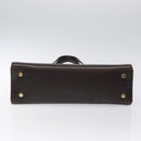 Salvatore Ferragamo Shoulder Bag Leather Brown Gold Auth 127385-9