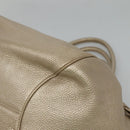 Salvatore Ferragamo Gancini Shoulder Bag Leather Gold Tone Silver Auth 127393-10