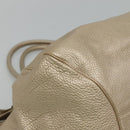 Salvatore Ferragamo Gancini Shoulder Bag Leather Gold Tone Silver Auth 127393-11