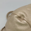 Salvatore Ferragamo Gancini Shoulder Bag Leather Gold Tone Silver Auth 127393-13