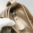 Salvatore Ferragamo Gancini Shoulder Bag Leather Gold Tone Silver Auth 127393-14