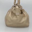 Salvatore Ferragamo Gancini Shoulder Bag Leather Gold Tone Silver Auth 127393-3