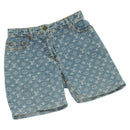 LOUIS VUITTON Monogram Denim Shorts Pants Blue LV Auth 127399M-1