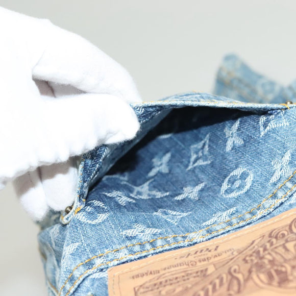 LOUIS VUITTON Monogram Denim Shorts Pants Blue LV Auth 127399M