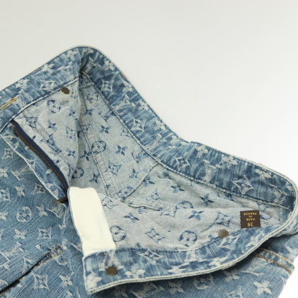 LOUIS VUITTON Monogram Denim Shorts Pants Blue LV Auth 127399M
