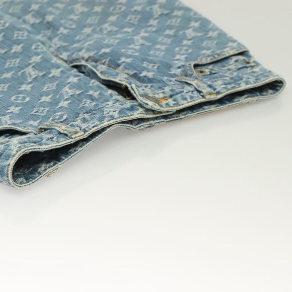 LOUIS VUITTON Monogram Denim Shorts Pants Blue LV Auth 127399M