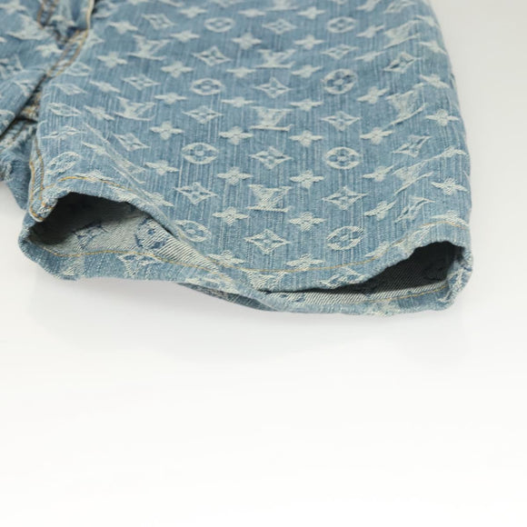 LOUIS VUITTON Monogram Denim Shorts Pants Blue LV Auth 127399M