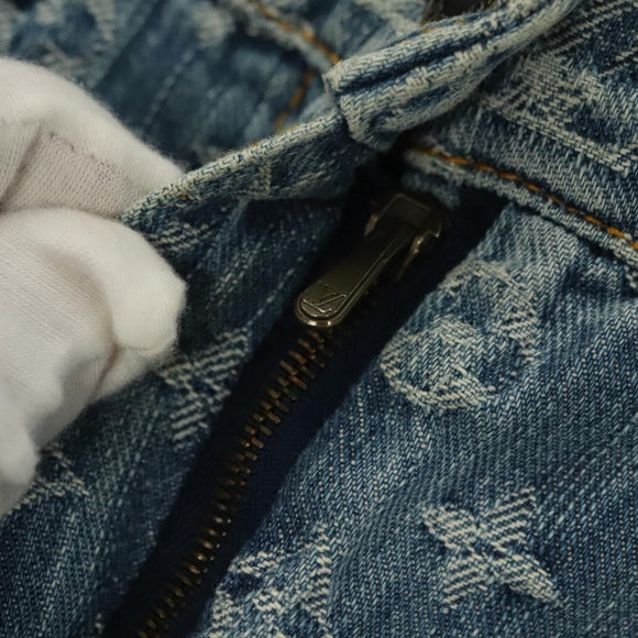 LOUIS VUITTON Monogram Denim Shorts Pants Blue LV Auth 127399M