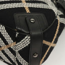 BURBERRY Nova Check Blue Label Tote Bag Wool Black Auth 127403-16