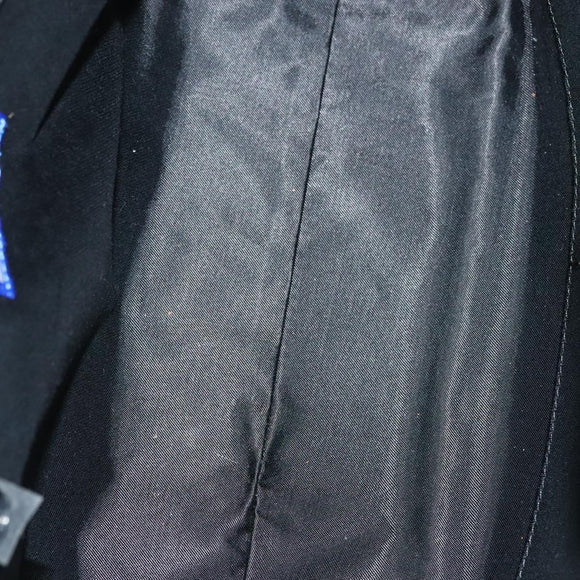 BURBERRY Nova Check Blue Label Tote Bag Wool Black Auth 127403