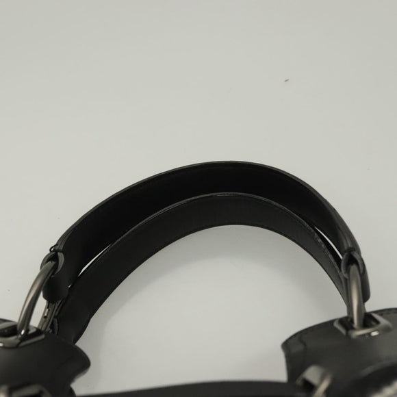 BURBERRY Nova Check Blue Label Tote Bag Wool Black Auth 127403