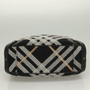 BURBERRY Nova Check Blue Label Tote Bag Wool Black Auth 127403-5