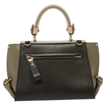 Salvatore Ferragamo Gancini Hand Bag Leather 2way Brown Gold Auth 127421 - 0