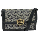 CELINE C Sulky Shoulder Bag Canvas Brown Gold Auth 127423-1