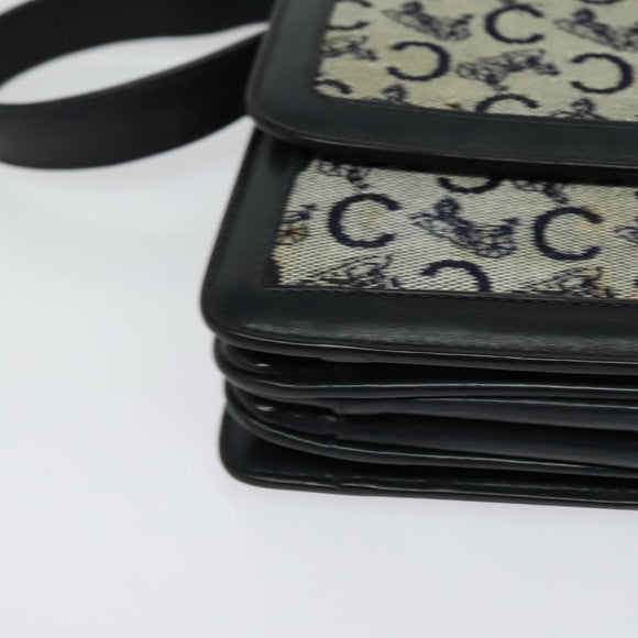 CELINE C Sulky Shoulder Bag Canvas Brown Gold Auth 127423