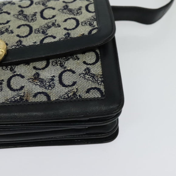 CELINE C Sulky Shoulder Bag Canvas Brown Gold Auth 127423