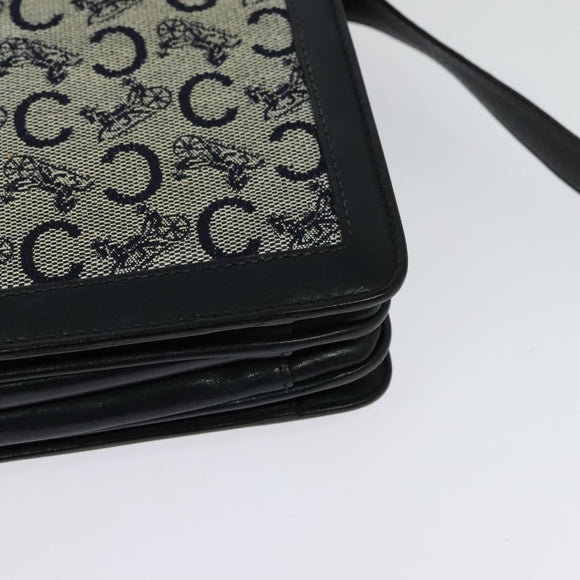 CELINE C Sulky Shoulder Bag Canvas Brown Gold Auth 127423