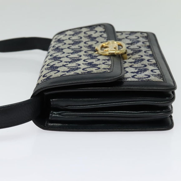 CELINE C Sulky Shoulder Bag Canvas Brown Gold Auth 127423