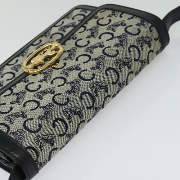 CELINE C Sulky Shoulder Bag Canvas Brown Gold Auth 127423