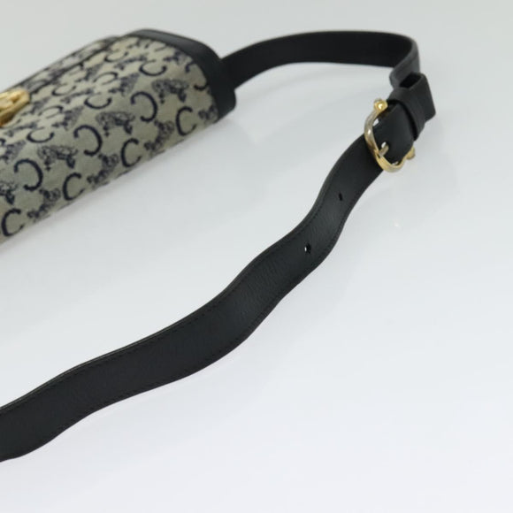 CELINE C Sulky Shoulder Bag Canvas Brown Gold Auth 127423