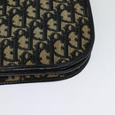 Christian Dior Trotter Canvas Shoulder Bag Navy Gold Auth 127425-13