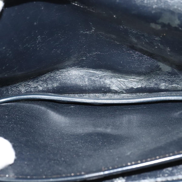 Christian Dior Trotter Canvas Shoulder Bag Navy Gold Auth 127425