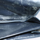 Christian Dior Trotter Canvas Shoulder Bag Navy Gold Auth 127425-17