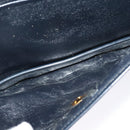 Christian Dior Trotter Canvas Shoulder Bag Navy Gold Auth 127425-19