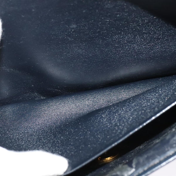 Christian Dior Trotter Canvas Shoulder Bag Navy Gold Auth 127425