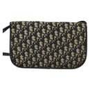 Christian Dior Trotter Canvas Shoulder Bag Navy Gold Auth 127425-3