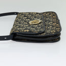 Christian Dior Trotter Canvas Shoulder Bag Navy Gold Auth 127425-4
