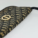 Christian Dior Trotter Canvas Shoulder Bag Navy Gold Auth 127425-6