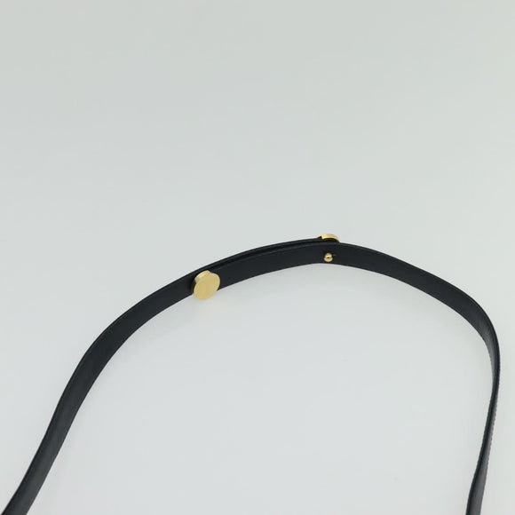 Christian Dior Trotter Canvas Shoulder Bag Navy Gold Auth 127425