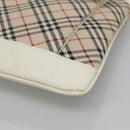 BURBERRY Nova Check Shoulder Bag Canvas Beige Silver Auth 127446-10
