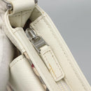 BURBERRY Nova Check Shoulder Bag Canvas Beige Silver Auth 127446-10